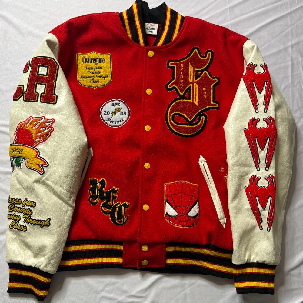Civil Regime x Marvel Spiderman Letterman Jacket - Small